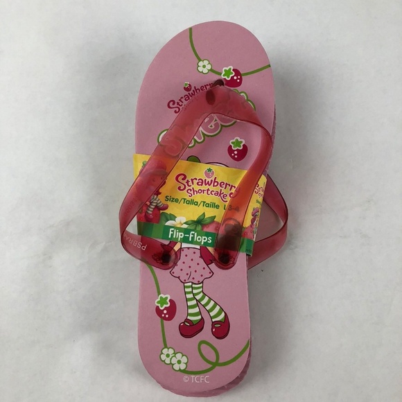 Strawberry Shortcake Kids Flip Flops Size 3 NEW - Picture 1 of 3